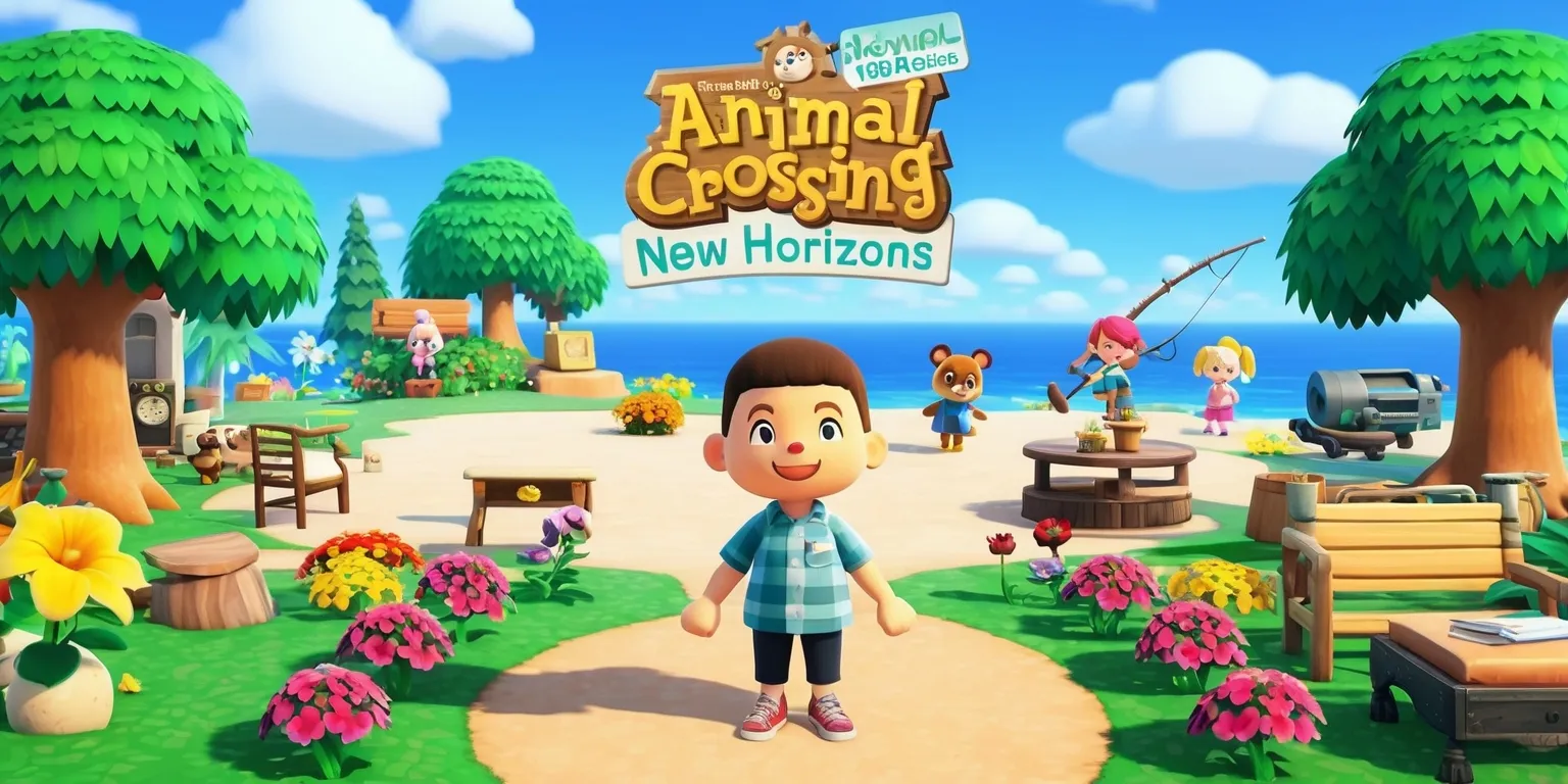 A colorful digital illustration of the Animal Crossing: New Horizons game, featuring Tom Nook standing in front of a beautifully designed island getaway, surrounded by lush green trees, vibrant flowers, and a clear blue sky with a few white fluffy clouds, with various characters like Isabelle and K.K. Slider in the background, and a few iconic game elements such as fishing rods, furniture, and flowers scattered throughout the scene, with a mix of natural and manufactured elements like wood, stone, and metal, and a warm inviting atmosphere, with soft lighting and gentle shadows, and intricate details on the characters and objects, with a sense of depth and dimensionality.